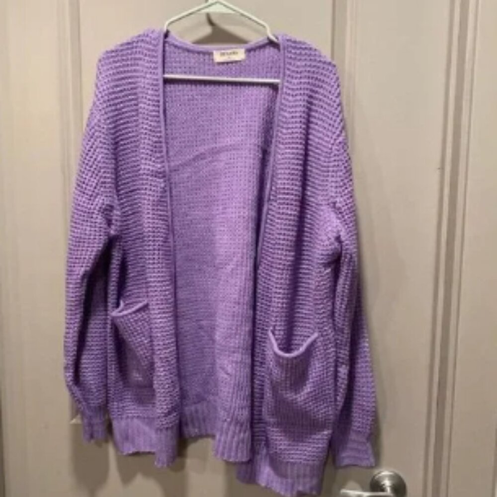 Purple Knit Cardigan